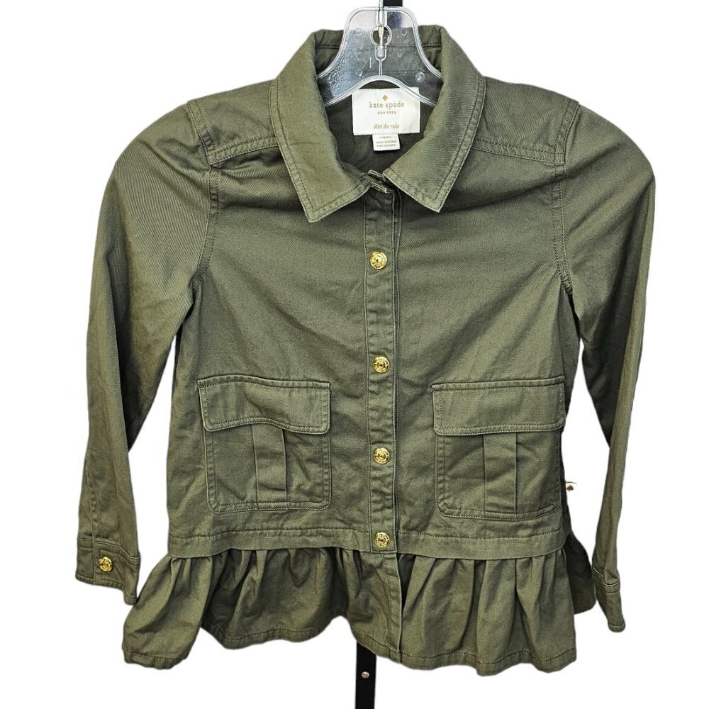 Kate Spade Girls Olive Coat Field Jacket Size 8
